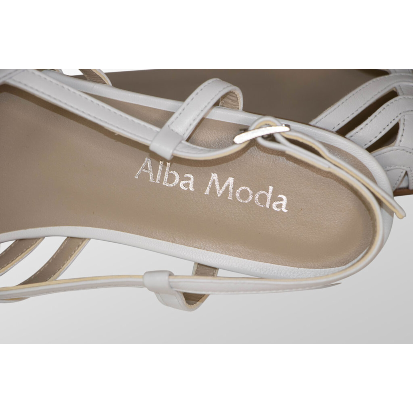 Alba Moda Sandale Damen Leder - Weiß - B-Ware - Retoure