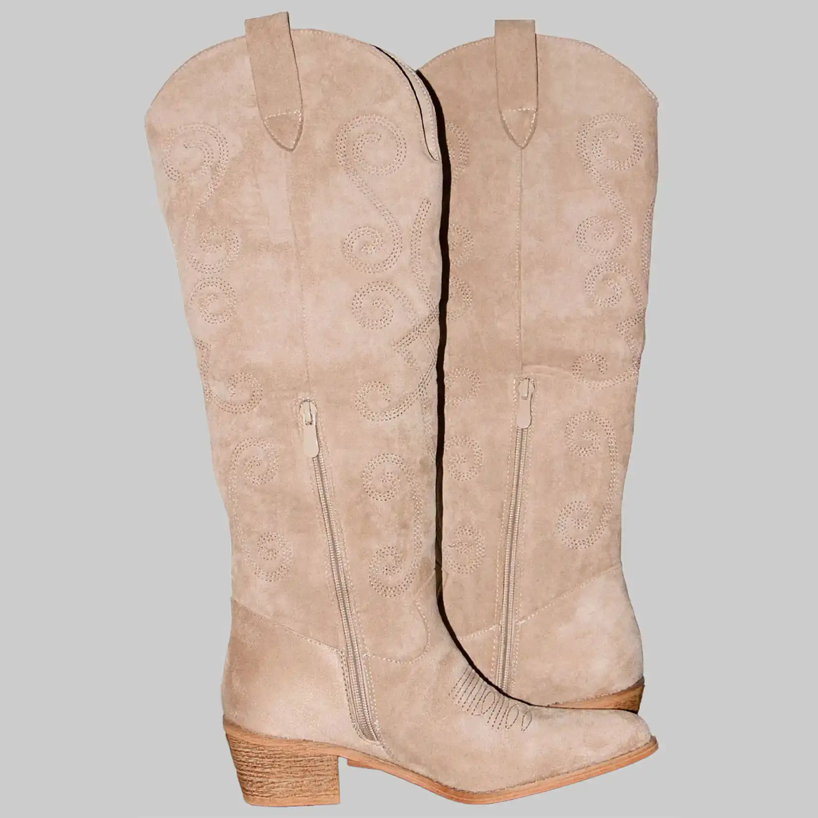 Stiefel Damen - Beige - Reißverschluss