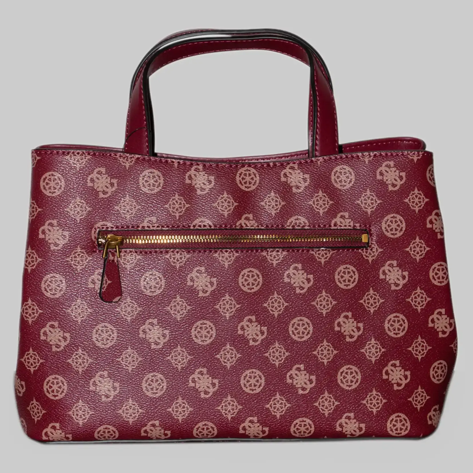 Guess Handtasche Damen Kunstleder - Dunkelrot - 4G-Print und Hensely-Logo