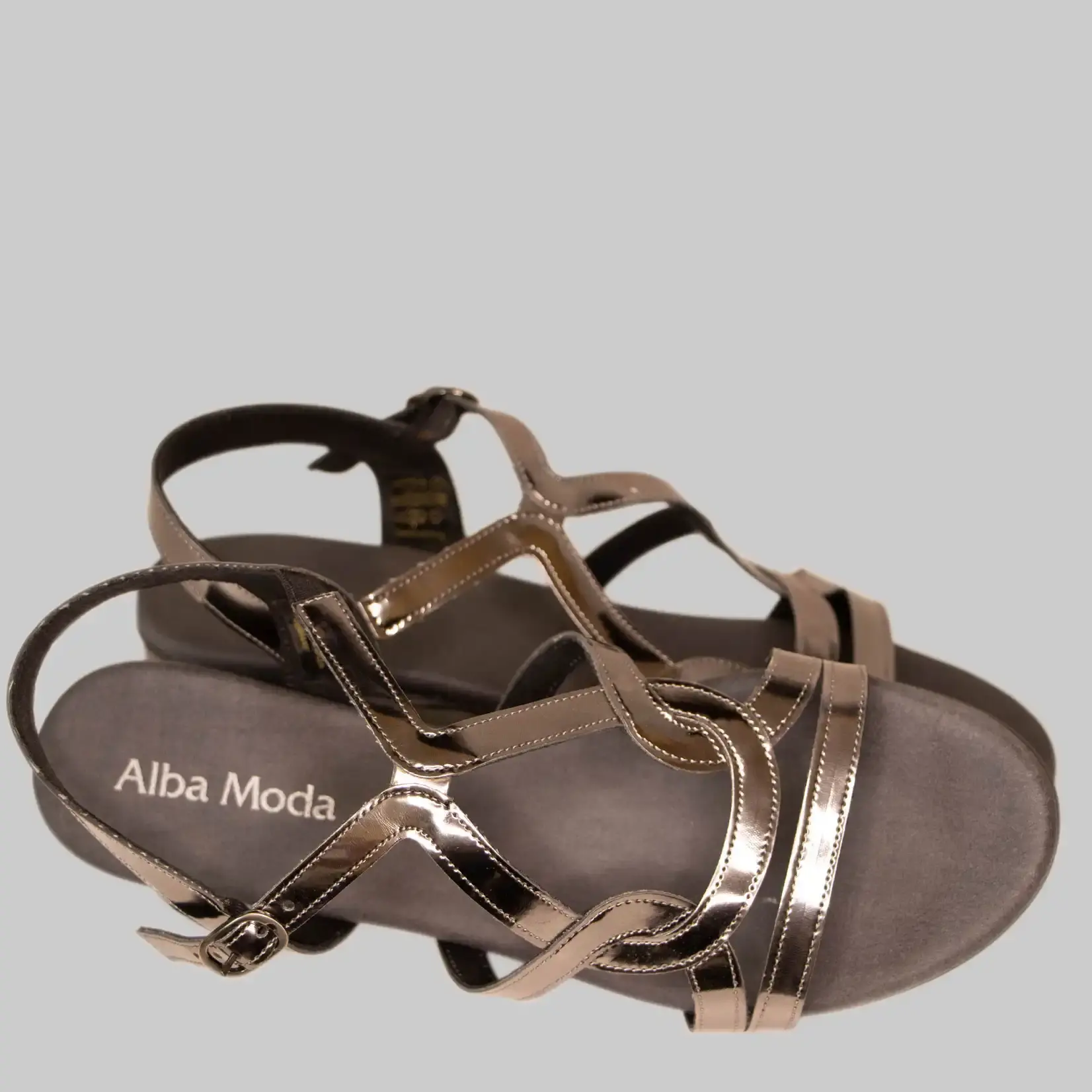 Alba Moda Sandalette Damen Leder - Anthrazit - Gr. 41 B-Ware-Retoure