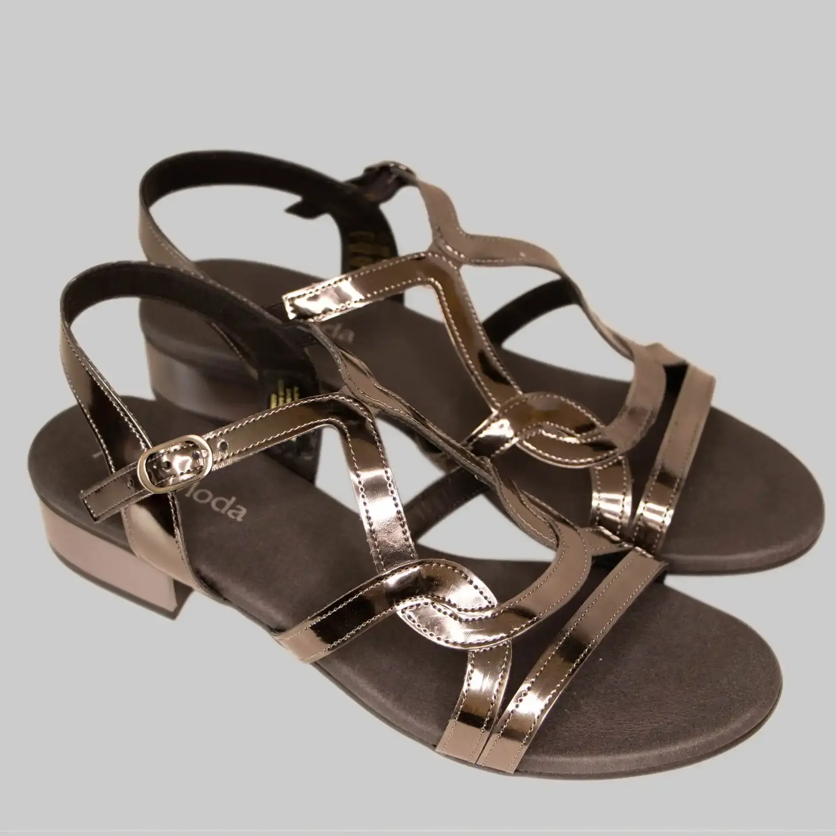 Alba Moda Sandalette Damen Leder - Anthrazit - Gr. 41 B-Ware-Retoure