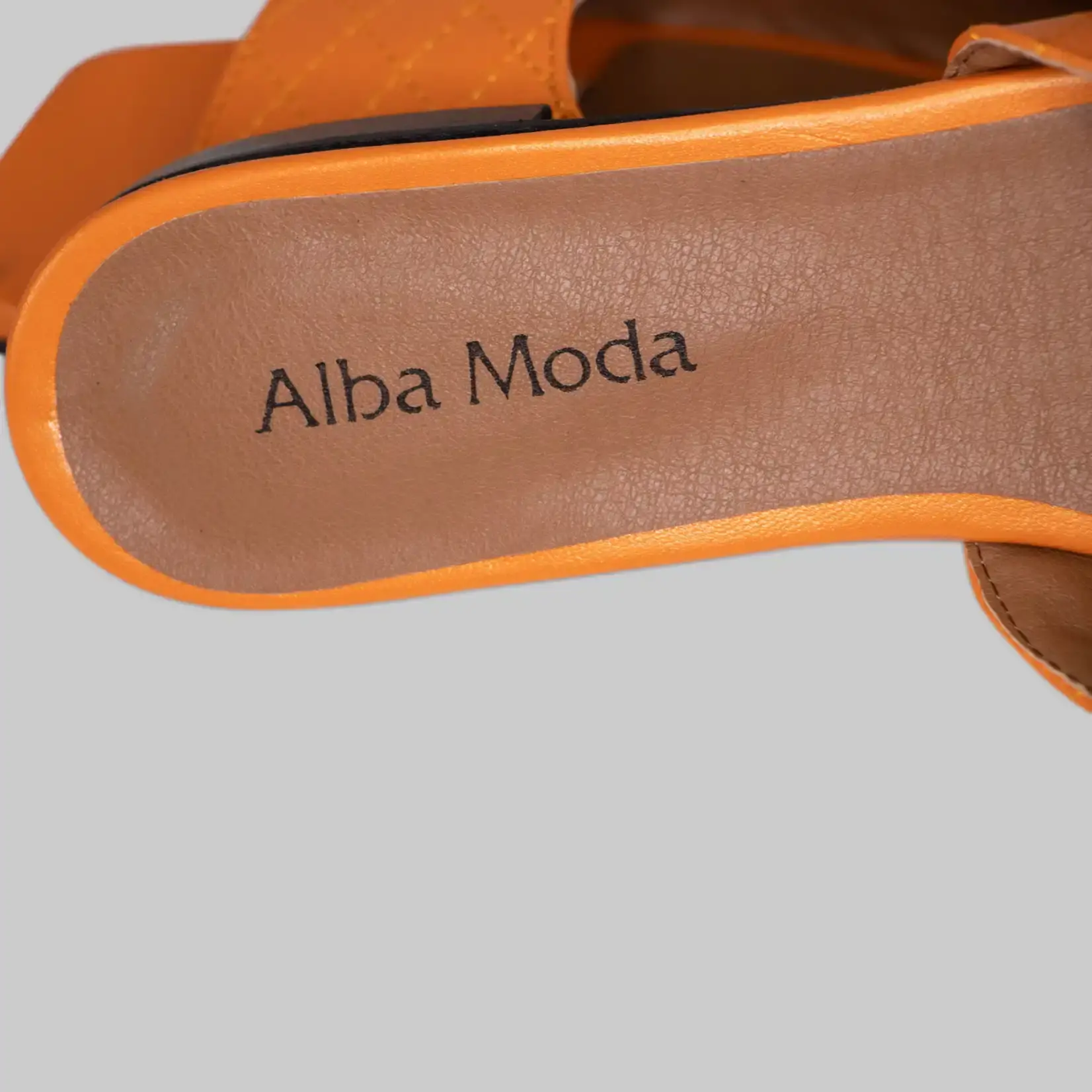 Alba Moda Pantolette Damen Leder - Orange - Grösse 42 B-Ware-Retoure