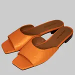 Alba Moda Pantolette Damen Leder - Orange - Grösse 42 B-Ware