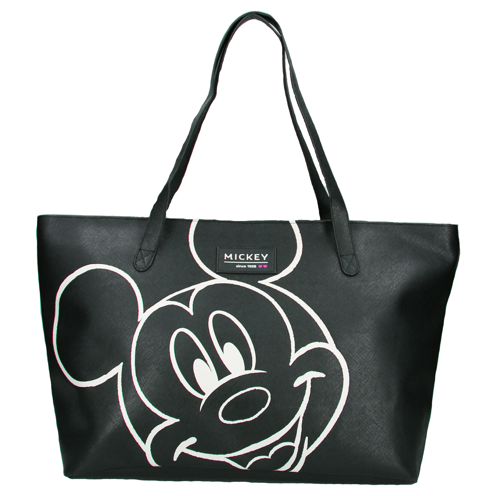 Disney Mickey Mouse Shopper "Forever Famous" - Klassisches Schwarz-Weiß Design, 56x32x19 cm