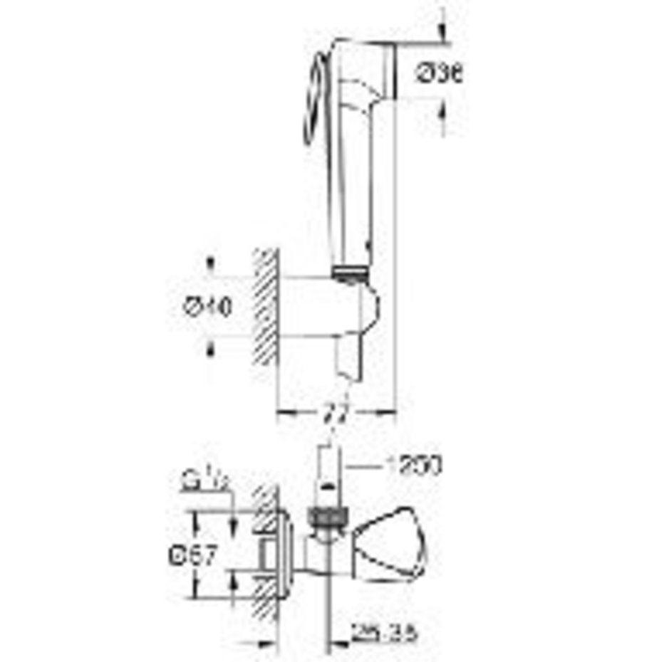 Grohe Grohe toilet shower set with holder hose and angle valve