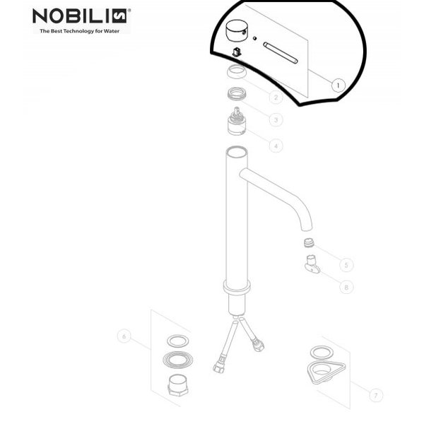 Nobili Handle for Nobili Live LV00713IX kitchen faucet brushed nickel