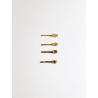 Mosterd / zout lepeltje buffelhoorn | 8 cm