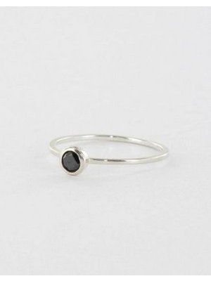 Bague dot Noir & Argent Taille 50