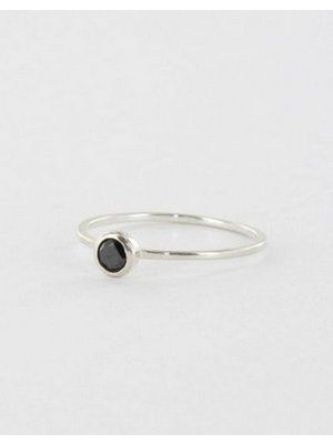 Ring dot Black & Silver Size 50