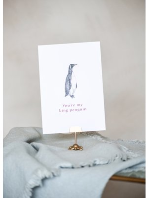 Moes & Griet Greeting card A5 | You're my king penguin