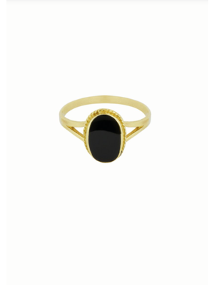 Oval Souvenir Ring Black