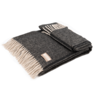 Manifattura Lombarda Plaid | Fishbone | Zwart