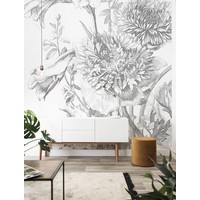 Fotobehang Engraved Flowers 2.0 | 194,8 x 280 cm
