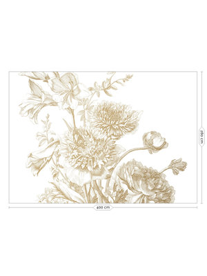 KEK Amsterdam Photo Wallpaper Engraved Flowers Gold 400x280cm