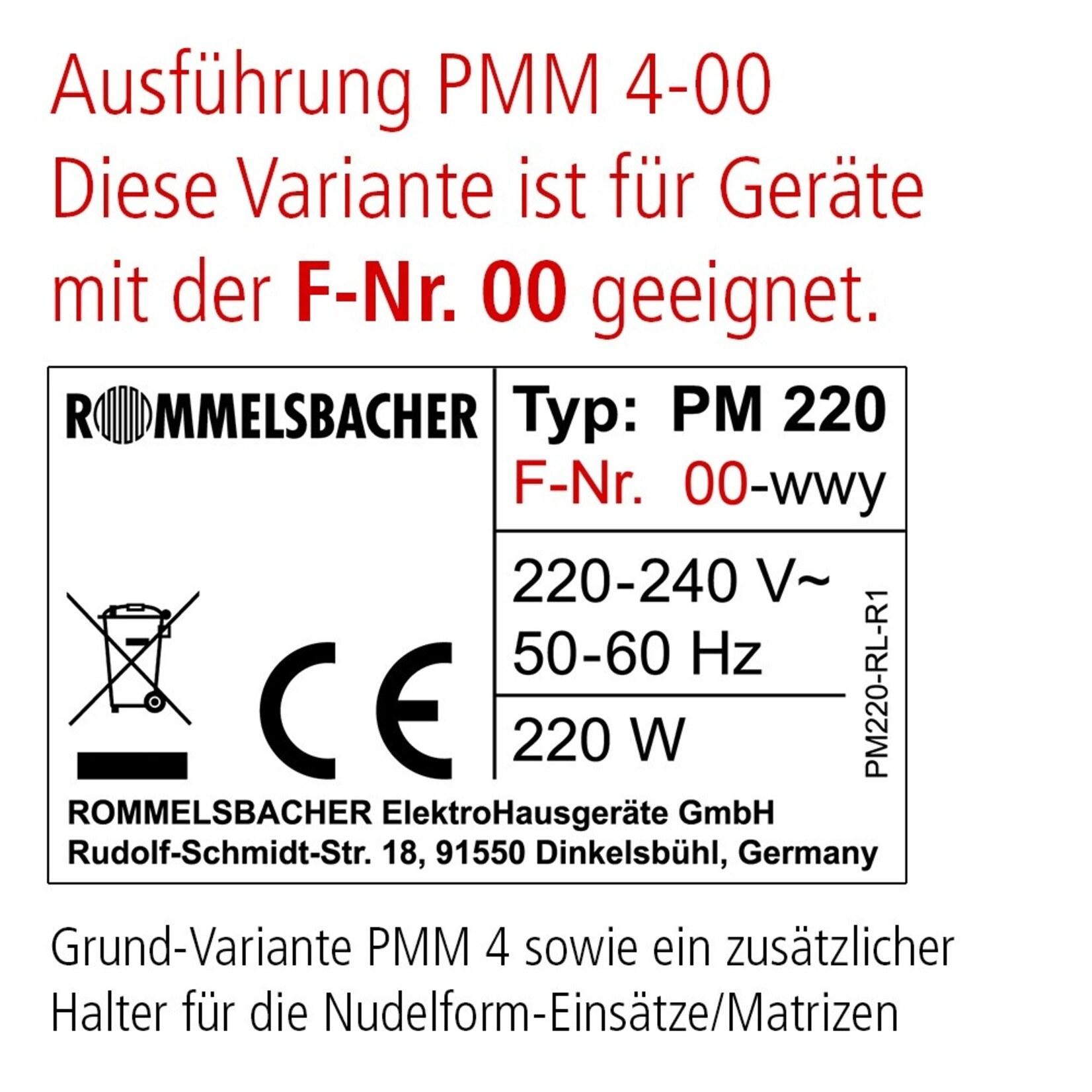 Rommelsbacher Rommelsbacher Pastamaker met ingeb weegschaal