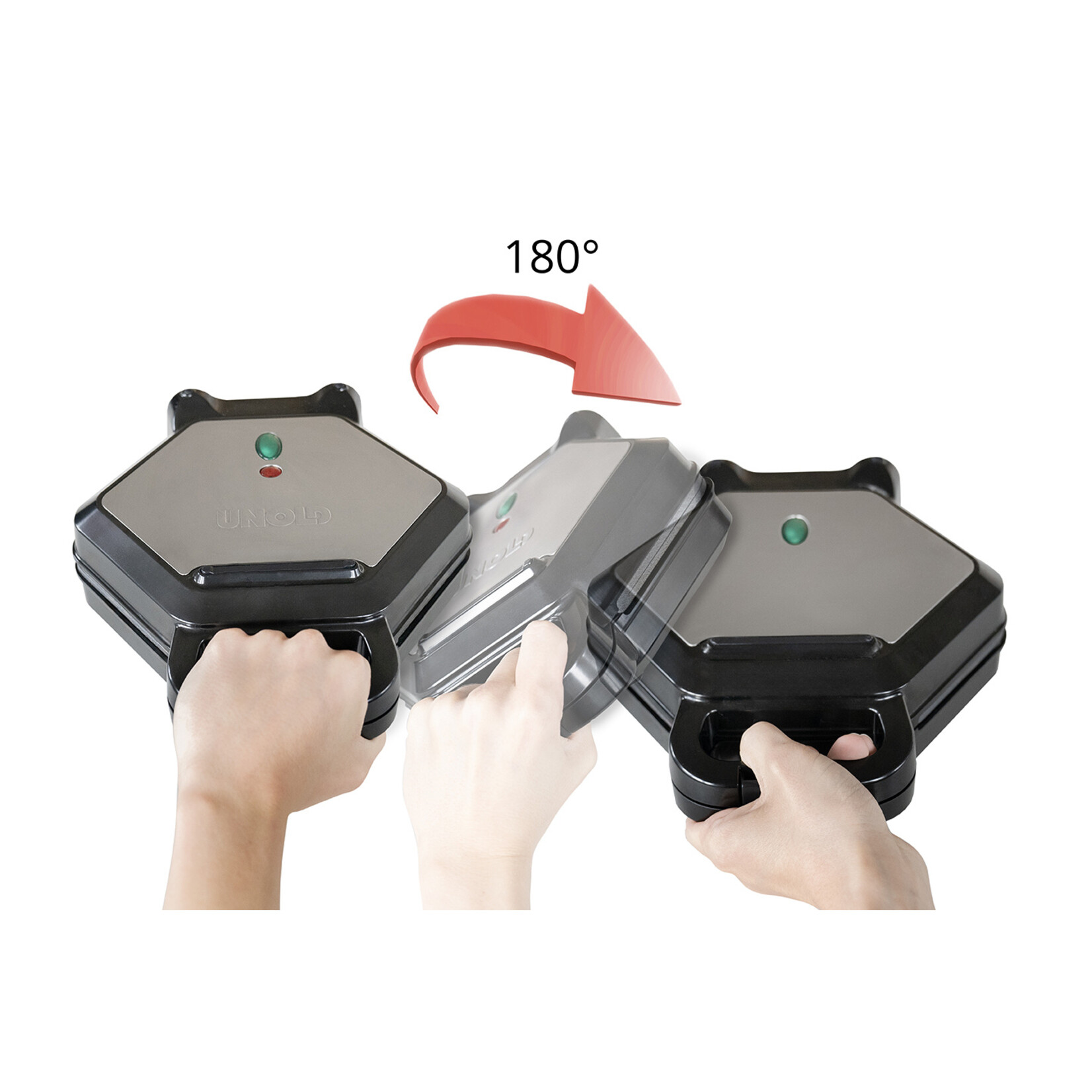 Unold Unold Bobby 1 wafel(s) 700 W Zwart, Zilver 48245