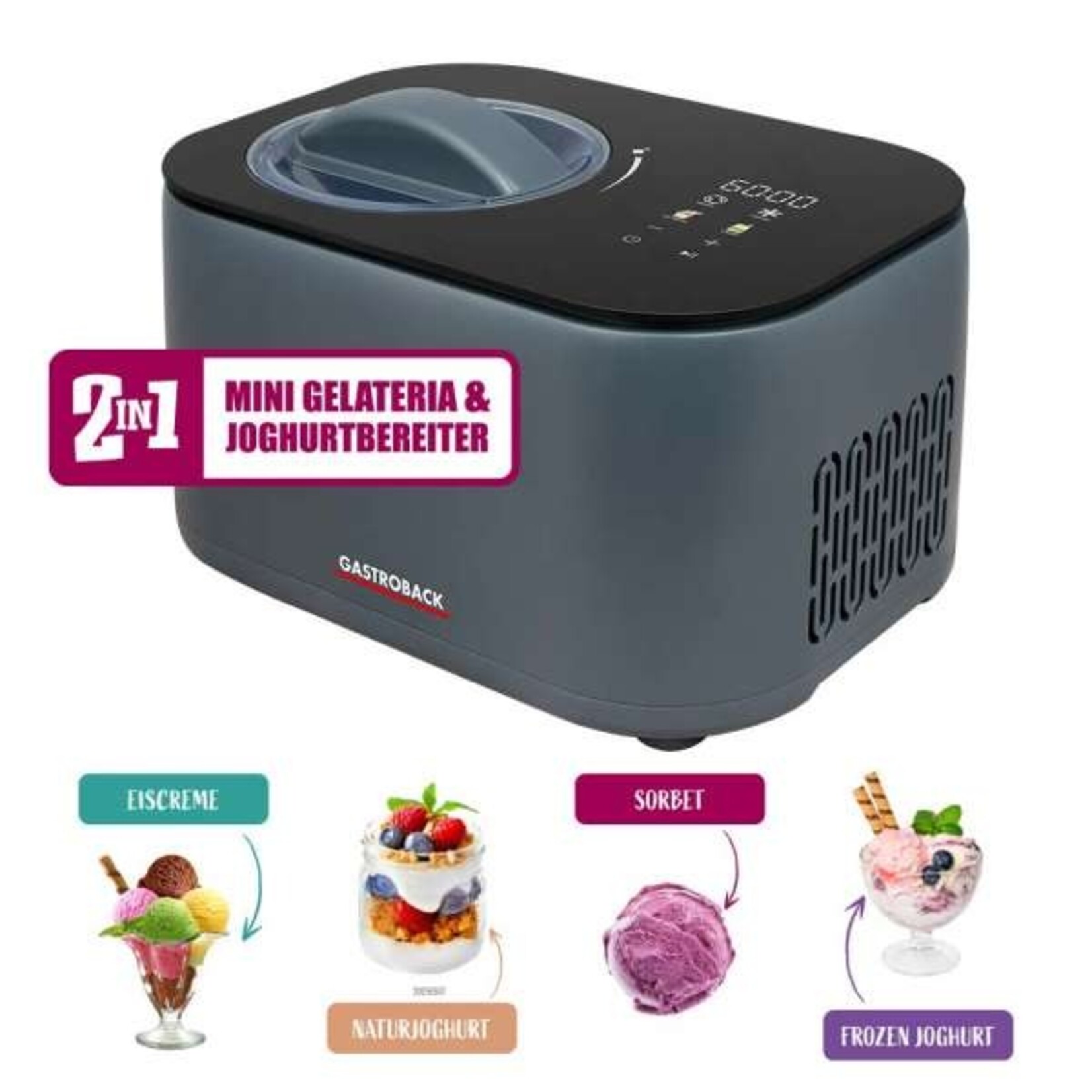 Gastroback Mini Gelateria 2-in-1 Compressor-ijsmachine 42901