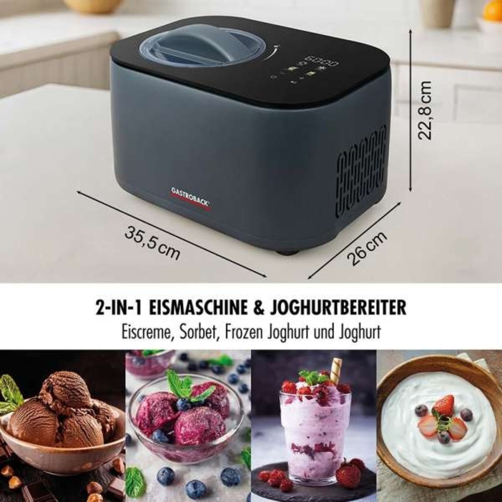 Gastroback Mini Gelateria 2-in-1 Compressor-ijsmachine 42901
