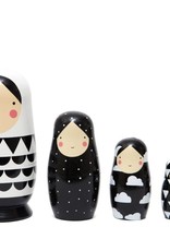 Petit Monkey Nesting dolls Black and White XL