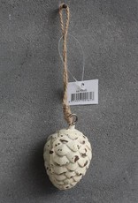 Dennenappel wit 4x6cm