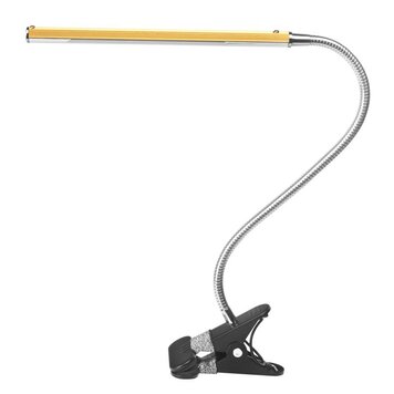 Mega Beauty Shop® LED Tafellamp Goud met een flexibele arm op tafelklem.