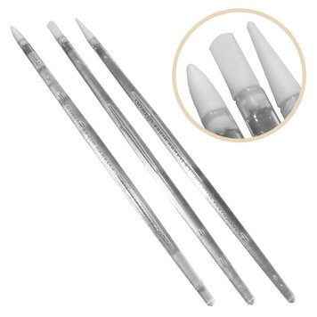 Merkloos Nailart silicone penseel. Complete set met 3 stuks.