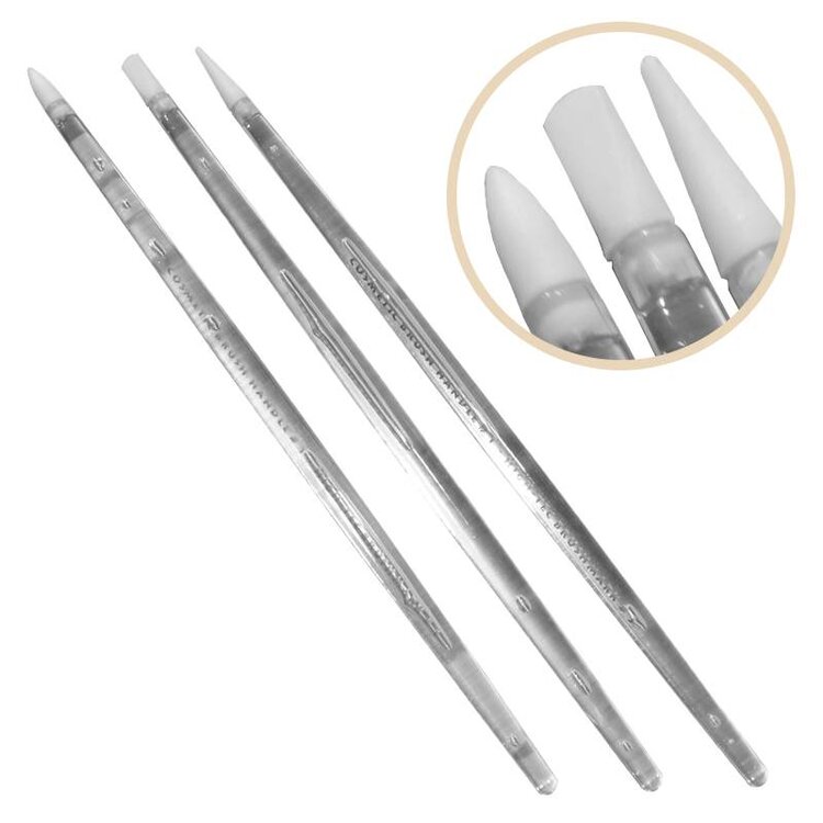 Merkloos Nailart silicone penseel. Complete set met 3 stuks.