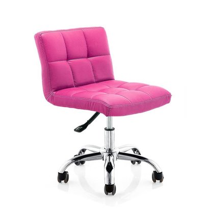 Merkloos Salon kruk met rugleuning roze