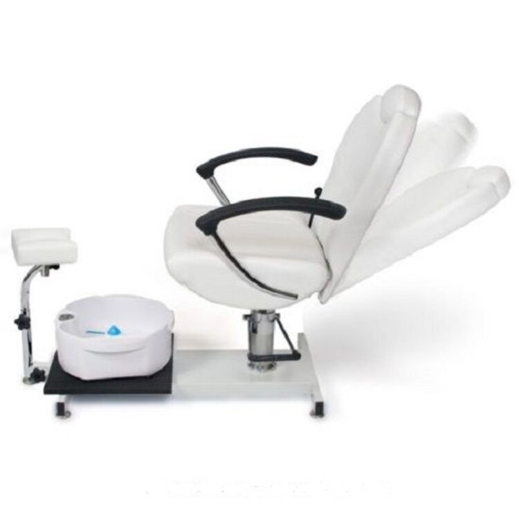 Merkloos Pedicurestoel incl. voetenbad Wit (instelbaar in de gewenste stand)