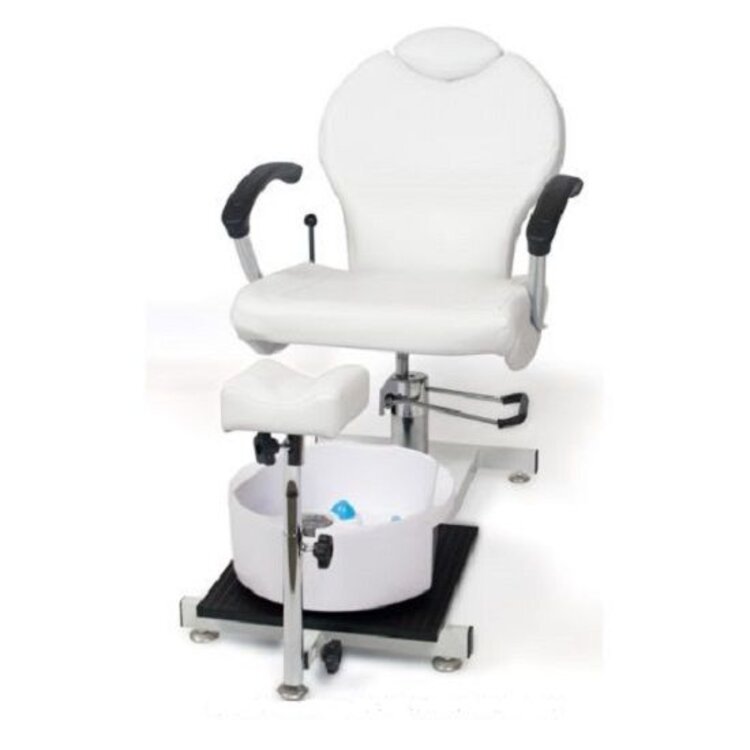 Merkloos Pedicurestoel incl. voetenbad Wit (instelbaar in de gewenste stand)