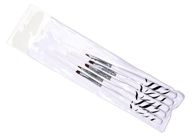 Merkloos Nailart Penselen. Complete set met 5 stuks