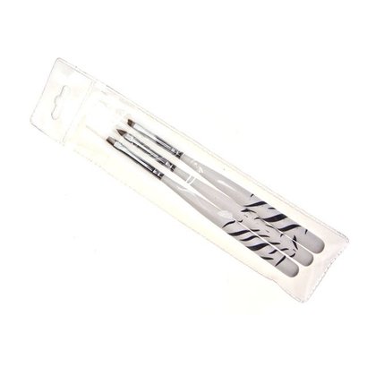 Merkloos Nailart Penselen Zebra. Complete set met 3 stuks