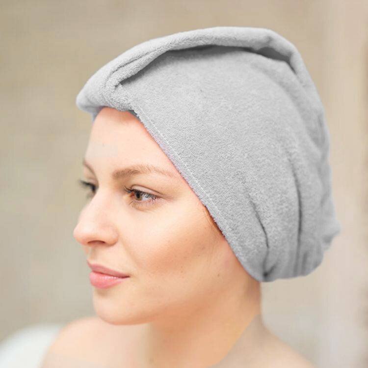 Mega Beauty Shop® Badstof tulband Licht Grijs