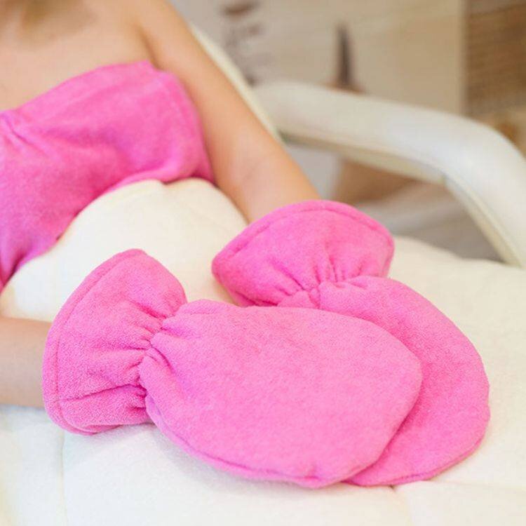 Mega Beauty Shop® Badstof handschoenen Donker Roze