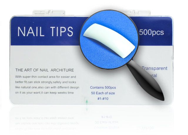 Tips french tipbox 500stuks met kort opzetstuk | Megabeautyshop.nl ...