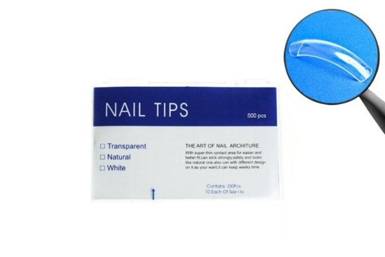 Merkloos Tips clear 500 stuks long