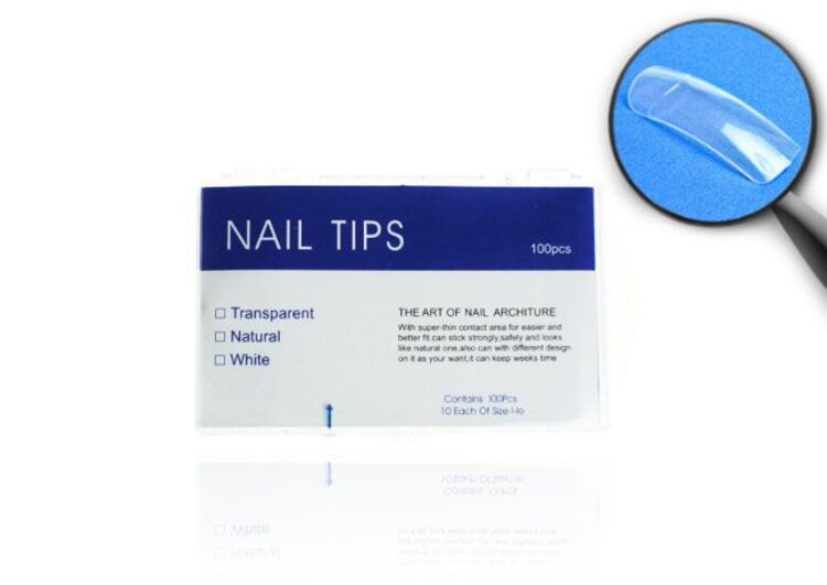 Merkloos Tips clear tipbox 100 stuks