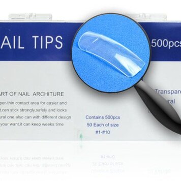 Merkloos Tips clear tipbox 500 stuks