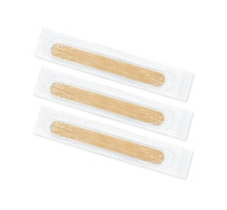 Merkloos Houten wax spatels 18x150x1,6mm  steriel 1 stuk