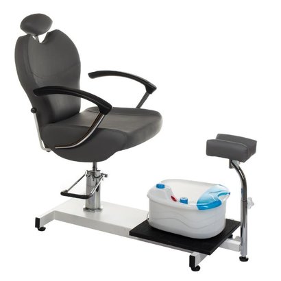 Merkloos Pedicurestoel incl. voetenbad Donker grijs (instelbaar in de gewenste stand)