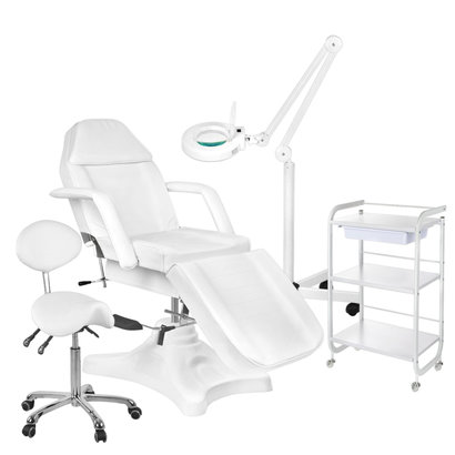 Mega Beauty Shop® 7. Behandel/pedicure starter set WIT met GRATIS behandelstoelhoes.