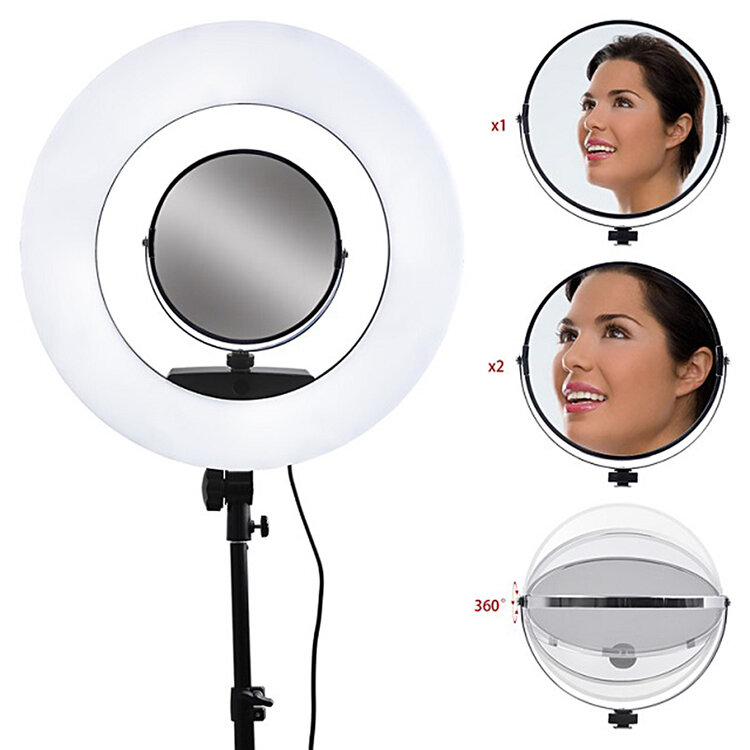 Mega Beauty Shop® Ring lamp + statief 48Watt 18" /zwart LED met afstandsbediening