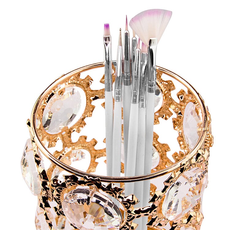 Mega Beauty Shop® Make up borstel & penseel houder groot - gold