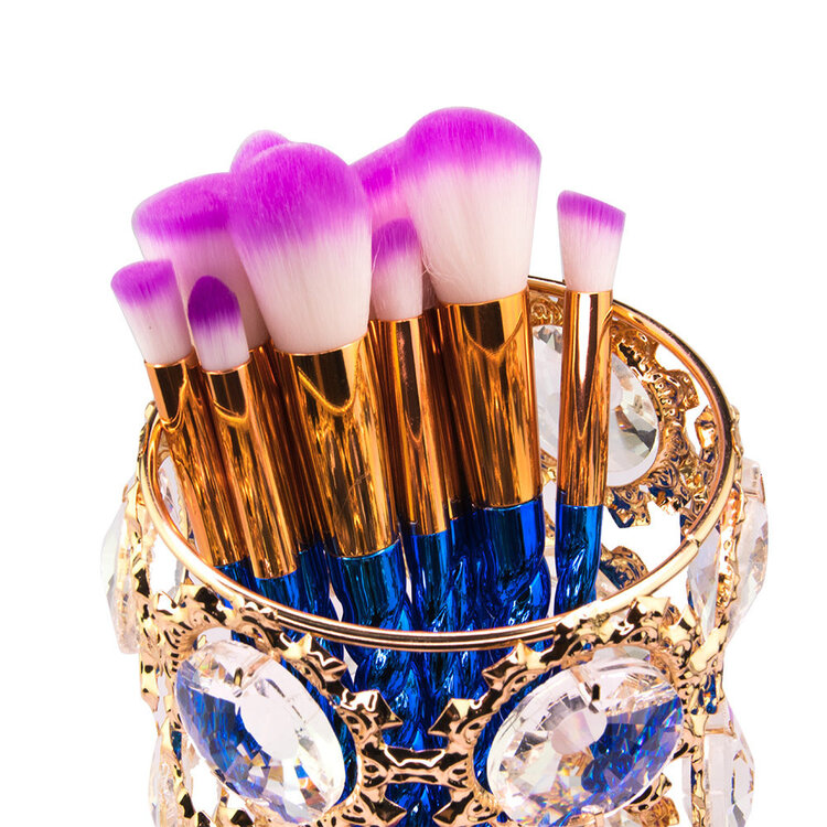 Mega Beauty Shop® Make up borstel & penseel houder groot - gold