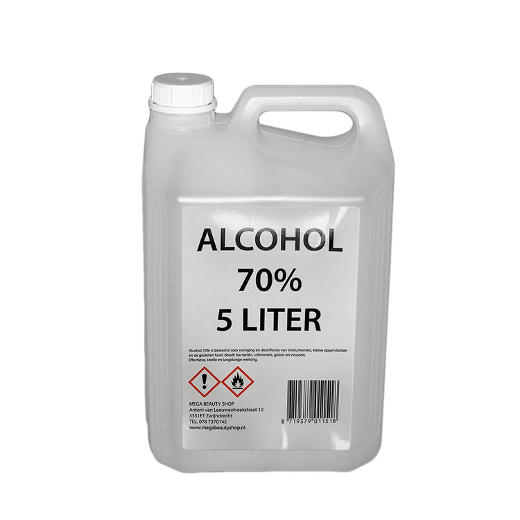 Mega Beauty Shop® 5 liter Alcohol 70% Desinfecterende Vloeistof