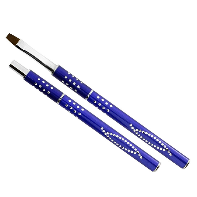 Merkloos Gel-Penseel Blauw nr. 8 met steentjes