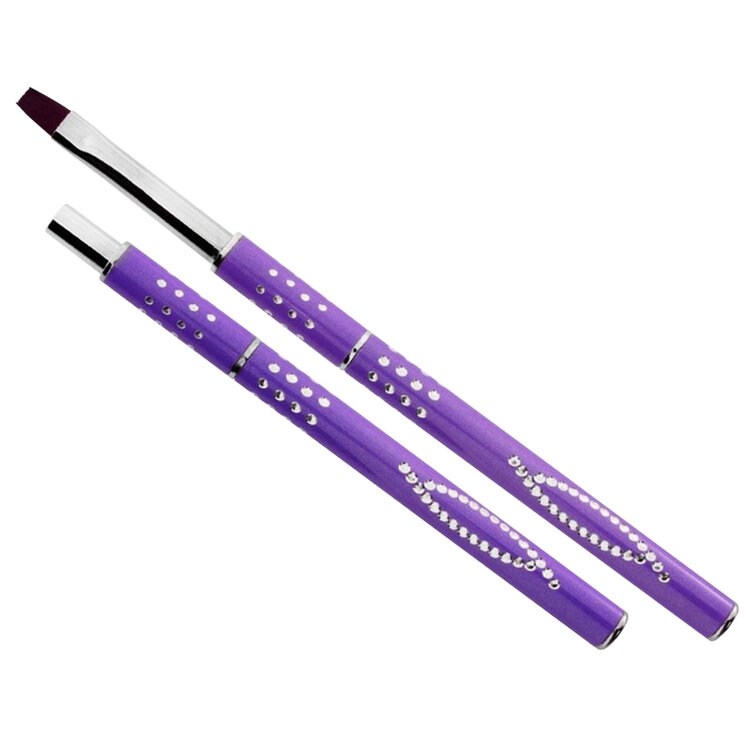 Mega Beauty Shop® Gel-Penseel Paars nr. 8 met steentjes