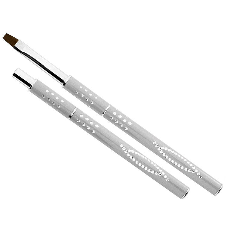 Mega Beauty Shop® Gel-Penseel Zilver nr. 8 met steentjes