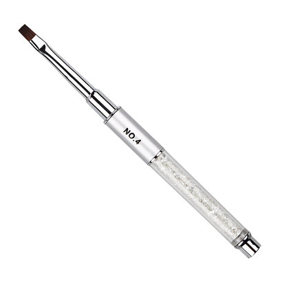Mega Beauty Shop® Gel-Penseel Zilver nr. 4 met steentjes