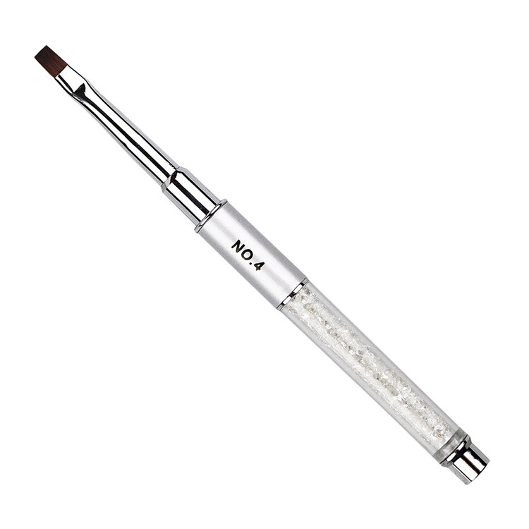 Mega Beauty Shop® Gel-Penseel Zilver  nr. 4 met steentjes